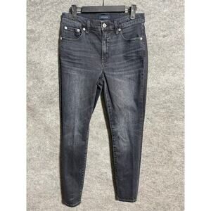 J.Crew Jeans Womens 29 9" High Rise Toothpick Stretch Dark Wash Denim Black